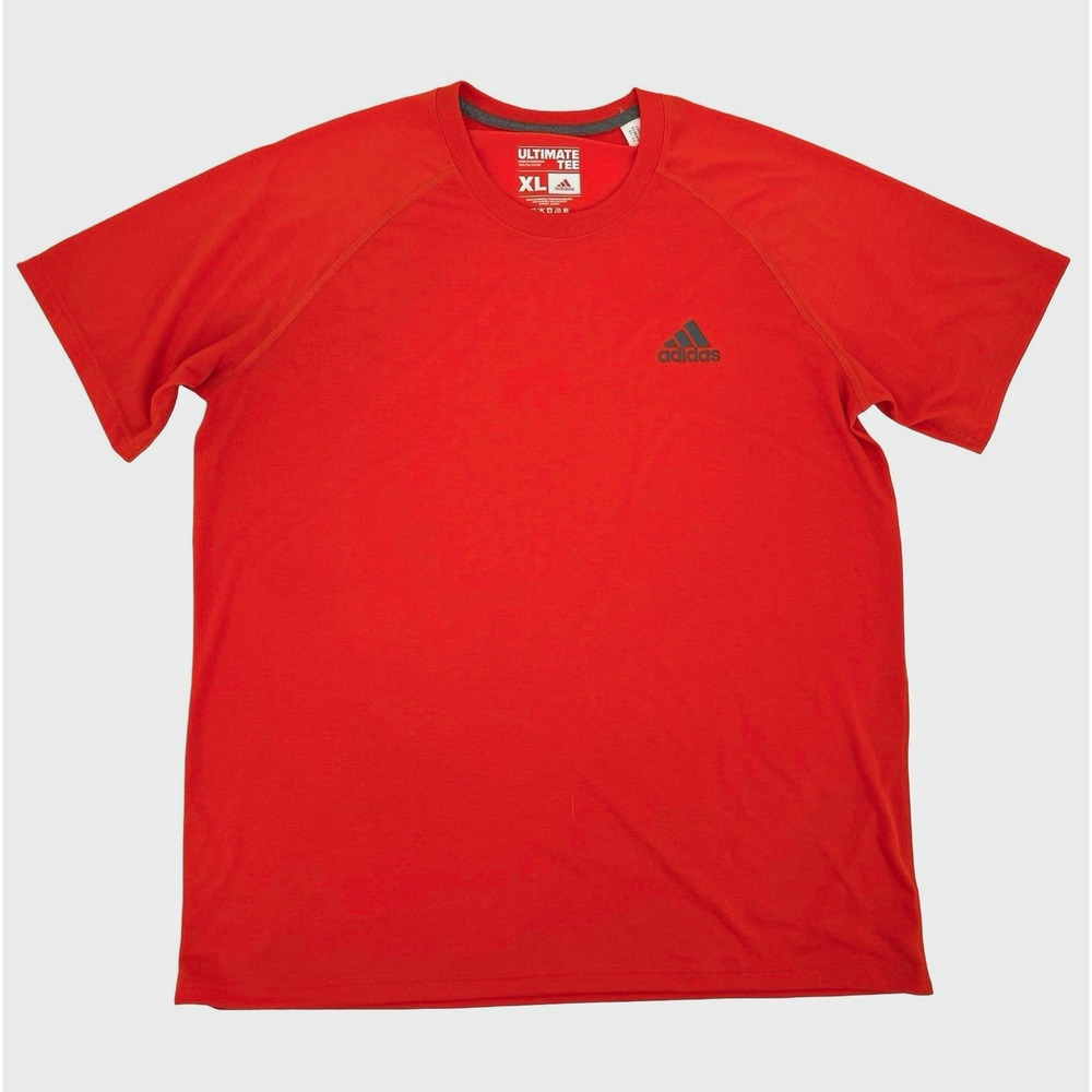 adidas Climalite Men's XL Orange Short Sleeve Crew Neck Moisture Wicking Tee